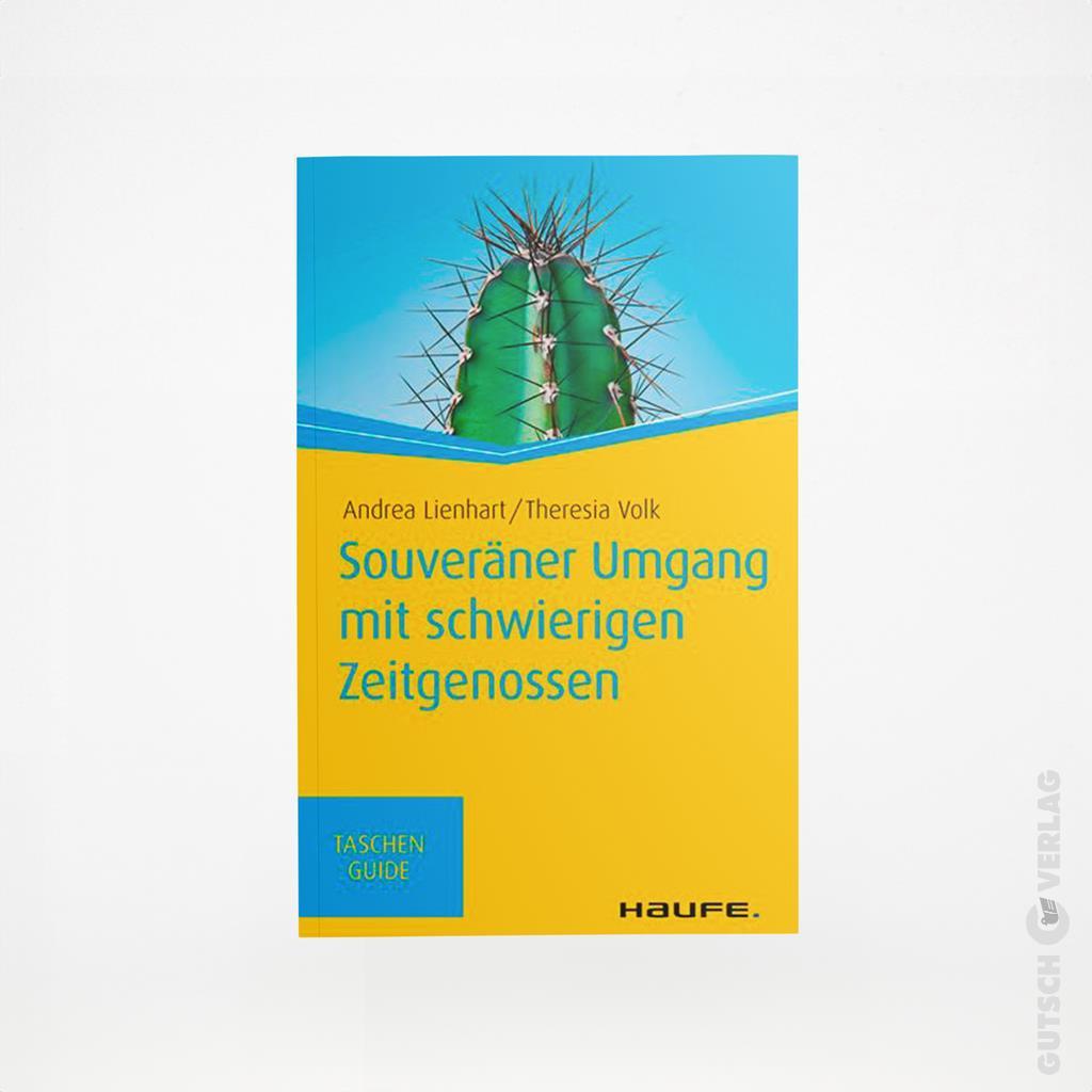 Buchcover mit dem Titel „Souveräner Umgang mit schwierigen Zeitgenossen“ mit Kaktusmotiv.