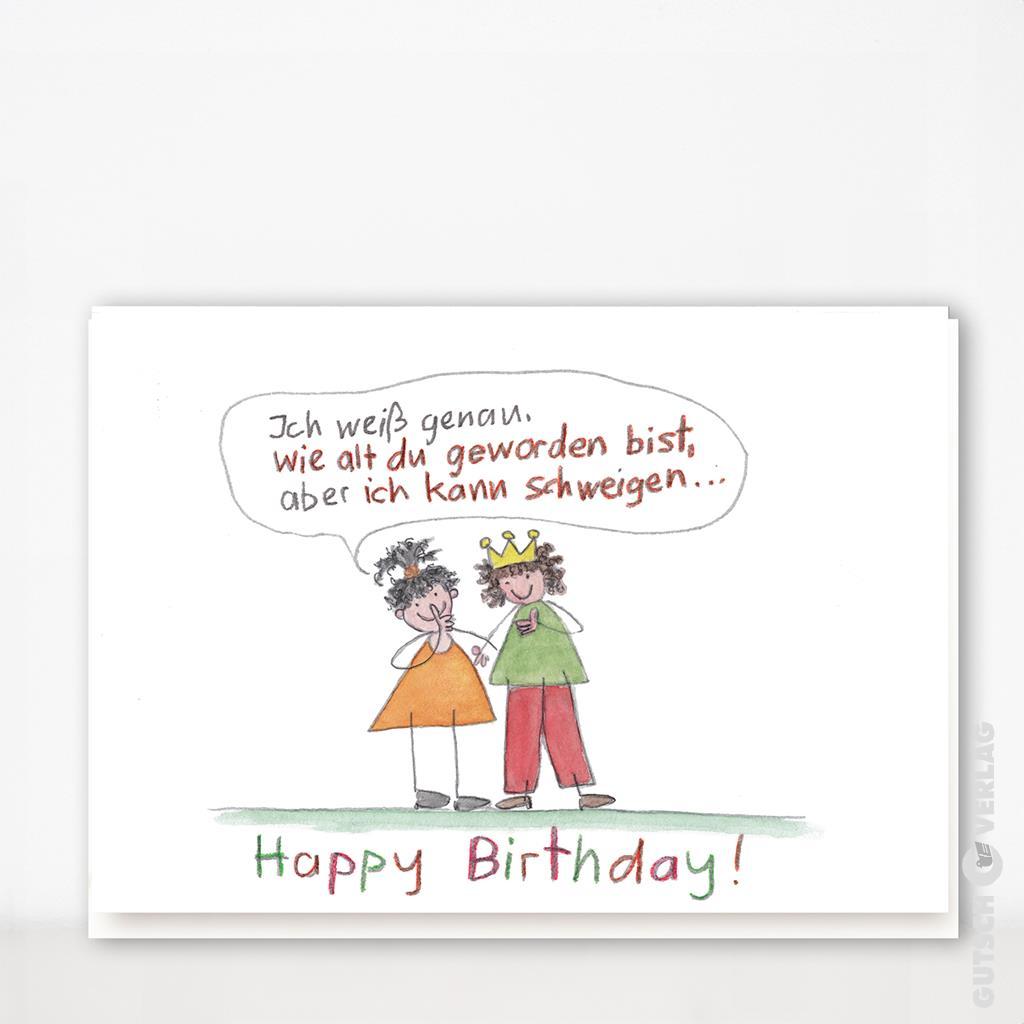 Zwei Zeichentrickfiguren feiern einen Geburtstag mit einer verspielten Botschaft und farbenfrohen Dekorationen.