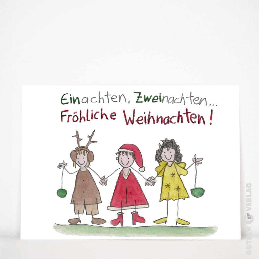 Drei Kinder in festlicher Kleidung feiern Weihnachten mit freudigen Gesichtsausdrücken und festlichen Accessoires.